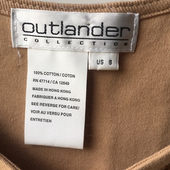 Tan w/brown sequin cotton tank shell- never worn - Picture 2 of 3